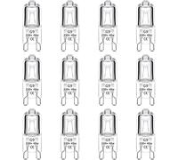 Dimmable G9 Halogen 12-Pack 2700K 40W Bulbs - 2000 Hours of Elegant Illumination