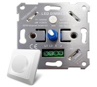 Dimmer a LED da 230 V, interruttore dimmer per lampade a LED, interruttore della luce, dimmerabile, dimmer girevole compatibile con interruttore GIRA & Hue, 5-200 W con piastra di copertura bianca