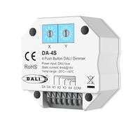 Dimmer DALI 4 Pulsanti DA-4S, Master Per 4 Indirizzi, Controllo Push Button Scene Gruppi, Unicast e Broadcast, Alimentazione da Bus 4mA@16V, Compatto 52X52X27mm Da Scatola Incasso