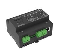 Dimmer DALI DMX Professionale, 4 Canali Guida DIN, OLED Display, 4X12A@12V/24V, 4X10A@36V/48V, DALI-2, DMX512, PWM, 4 Indirizzi, DT6 DT8 per Strisce LED Monocolore CCT RGB RGBW