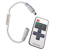 Dimmer/interruttore per luci LED da 12 V CC a tensione continua con telecomando, per tutte le lampade LED dimmerabili con spina e presa (telecomando universale).