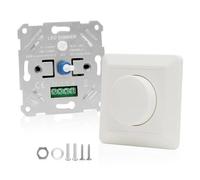 Dimmer LED 230 V, interruttore dimmer con manopola girevole, dimmer universale per lampade LED dimmerabili 5-200 W, interruttore della luce da incasso, dimmerabile, colore bianco, interruttore dimmer