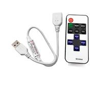 Dimmer LED a 11 tasti, striscia luminosa monocromatica, controller di luce in filo di rame da 5-24 V, controller LED con telecomando(WM-RF010ARF11keymonochromedimmer-whiteUSB)