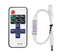 Dimmer LED a 11 tasti, striscia luminosa monocromatica, controller di luce in filo di rame da 5-24 V, controller LED con telecomando(WM-RF009ARF11keymonochromedimmer-WhiteDC)
