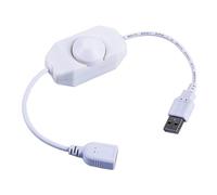 Dimmer LED USB con manopola, interruttore di regolazione della luminosità a nastro DC 12V, connettore for ventola luce(B white)