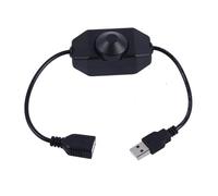 Dimmer LED USB con manopola, interruttore di regolazione della luminosità a nastro DC 12V, connettore for ventola luce(B black)