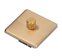 Dimmer Light Switch LED Dimmer Switch 86 X 86mm Interruttore in Ottone Spazzolato per la Casa Dimmerabile LED Lampadine Alogene a Incandescenza AC220V(Monochromatic light)