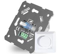Dimmer per LED, 5-300 W/VA - Interruttore Dimmer LED Universale, con Controllo di Fase, Dimensione Standard 55 - Dimme da Incasso 230 V Interruttore Dimer Rotativo - Apertura Bianca Lucida