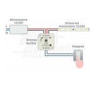 Dimmer per strisce led comando a pulsante 12-24volt Alpha Elettronica ALC022