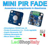 Dimmer PIR sensore movimento passaggio timer impostabile strisce Led 12V / 24V [EEK: A+++]