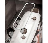 Dimmerabile Lampada a sospensione a LED Lampada da Tavolo da Pranzo Moderna per sala da pranzo con Telecomando Design Ovale Regolabile in Altezza Studio Lampadario da soggiorno (Bianco, L90cm,41W)