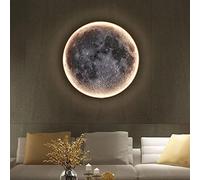 Dimmerabile Moon Wall Sconce Lampada da Parete a LED Lampada da Parete murale in Terra Nera Illuminazione a Parete per Interni Plafoniera per Soggiorno Camera da Letto Corridoio del caffè