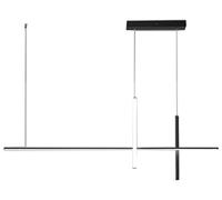 Dimming LED Linear Chandelier Slender Tube Pendant Lighting Black Metal Iron Nordic White Long Strip Ceiling Hanging Lamp for Dining Room Kitchen Island Restaurant Li