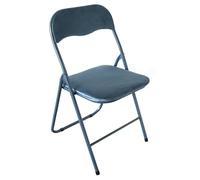 DIMO 1 Pezzo Sedia da Arredo Pieghevole in Velluto Amanda Blu