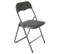 DIMO 1 Pezzo Sedia da Arredo Pieghevole in Velluto Amanda Grigio