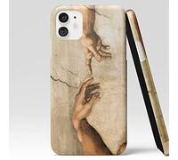 DìMò ART Cover Case Custodia Compatibile con Telefono Apple Modello iPhone 14 Buonarroti Michelangelo La creazione di Adamo 2