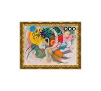 DìMò ART Quadro su tela con Cornice Oro Classica Wassily Kandinsky Dominant Curve misura 50x40 cm