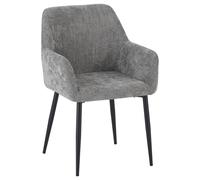 Dimo Poltrona Shirley in Tessuto Tortora con Gambe in Metallo - Poltrona Design Elegante