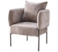 DI.MO Poltroncina Dolly in Poliestere Tortora con Gambe in Metallo - Sedia Design Moderna