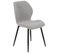 Dimo Sedia Jole in Tessuto Grigio con Gambe in Metallo Nero - Sedia Design Moderna