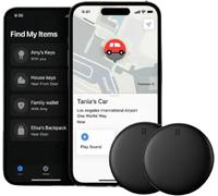 Dimova Localizzatore, GPS preciso senza abbonamento (Android/Apple), Smart Tracker per Chiavi, Valigie e Portafogli - Compatibile con l’App Dov’è di Apple(Android-Paquet de 2)