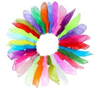 Dimoxii 20 panni colorati in chiffon per bambini, per bambini, per lo spettacolo dei bambini, 60 x 60 cm