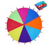 Dimoxii Gioco Paracadute Arcobaleno 20 Maniglie per Bambini Arcobaleno di Stoffa Oscillante con Un Diametro di 4M Giocattolo Paracadute Paracadute Colorato