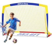 Dimples Excel Porta da Calcio Pieghevole - 1 Porta Blu Giallo 152x110 cm | Rete da Giardino Perfetta per Bambini, Allenamento e Regalo