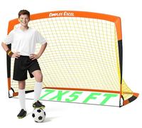 Dimples Excel Porta da Calcio Pieghevole - Rete da Giardino 120x90, 152x110, 213x152 cm | Opzione con Pallone, Bersaglio, Pompa e Coni | Perfetta per Bambini, Allenamento e Regalo
