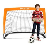 Dimples Excel Porta da Calcio Pieghevole - Rete da Giardino 120x90, 152x110, 213x152 cm | Opzione con Pallone, Bersaglio, Pompa e Coni | Perfetta per Bambini, Allenamento e Regalo