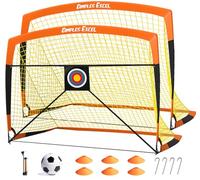 Dimples Excel Set Porte da Calcio Pieghevoli con Bersagli, Pallone, Pompa e Coni - 5x3.6 FT OB Pro