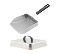 DimyFew 2 Pezzi Coperchio per Hamburger Campana per Irrorare Coperchio per Alimenti Cupola Rettangolare E Paletta in Acciaio Inox per Sciogliere