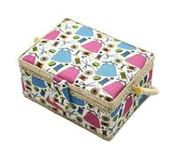 DimyFew Cesto Da Cucito Portatile, Contenitore Multiuso Compatto per Viaggi E Uso Domestico, con Vassoio Rimovibile, 19x13x10 Cm, Style a