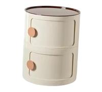 DimyFew Comodino Rotondo Decorativo per Riporre Oggetti in Dormitorio O Corridoio con Centrotavola Decorativo, Beige 2 Strati .40cm