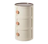 DimyFew Comodino Rotondo Decorativo per Riporre Oggetti in Dormitorio O Corridoio con Centrotavola Decorativo, Beige 3 Strati .58cm