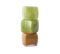 DimyFew Contenitore a Cubi Sovrapposti Cubi Sovrapposti Decorativo Vaso Geometrico Minimalista Espositore per Interior Designer, Centro Tavola, Verde, Marrone, Piccolo