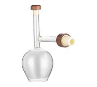 DimyFew Decanter di Vetro Rosso Trasparente con Versatore Rapido Aeratore Portatile per Vino E Contenitore con Elementi in Legno Adatto, Liscio