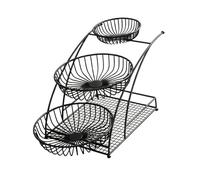 DimyFew Fruttiera a 3 Livelli, Centrotavola Decorativo, Portafrutta, Organizer Da Banco per Cucina E Casa, Nero