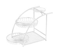 DimyFew Fruttiera a 3 Livelli, Centrotavola Decorativo, Portafrutta, Organizer Da Banco per Cucina E Casa, Bianco