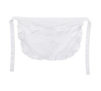 DimyFew Grembiule Vita Donna Grembiule Donna Metà Vita Grembiule con Due Tasche Design Arricciato in Poliestere Comodo Adatto per Caffetteria R, Bianco