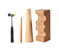 DimyFew Incudine in Legno Non Si Rompe Facilmente Blocco Sagomatura Anelli Multifunzionale Set Utensili Gioielli per Orafi, Officina di Oreficeria, Set Braccialetto In Legno A Fossa Ovale