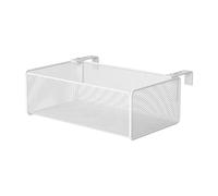 DimyFew Organizer da scrivania da Ufficio, da Appendere al Comodino, in Rete con Ganci scalabili per sponda del Letto, Bianco