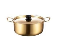 DimyFew Pentola per Ramen con Coperchio, Portatile, con Doppio Manico, Realizzata in Acciaio Inossidabile, Ideale per Viaggi.