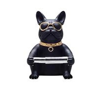 DimyFew Porta Carta Igienica a Forma di Statua di Cane, Stile Europeo, Decorazione Da Scrivania, Organizer per Tovaglioli Da Tavolo per WC Da Appoggio, Nero