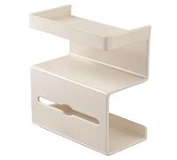 DimyFew Porta Carta Igienica a Parete a 3 Livelli, Non Richiesto, Scaffale Portaoggetti in Acciaio Al Carbonio, Porta Fazzoletti, Distributore di Carta, Multi, Bianco