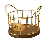 DimyFew Portaoggetti per Capsule di Caffè con Struttura in Metallo E Legno, Contenitore Verticale per Capsule, Adatto per Ufficio sul Bancone, 15x11.5 Cm