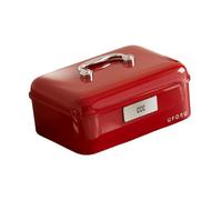 DimyFew Scatola Portaoggetti Resistente E Chiudibile a Chiave, Organizer Portatile con Chiusura a Chiave per Documenti Personali E Oggetti Importanti, Adatta, Rosso