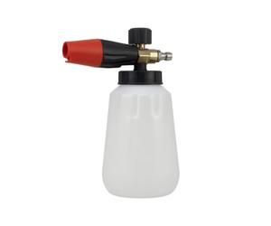 DimyFew Schiuma Alta Pressione Cannone Schiumogeno Professionale Ugello Spruzzatore di Sapone per Professionisti Del Detailing, Lavaggio Auto, Ugello Rosso Con Bottiglia Bianca