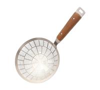 DimyFew Setaccio Mestolo Schiumarola Grande Rete con Manico in Legno Colino Domestico in Acciaio Inox per Sbollentare Verdure E Fagioli, Grande