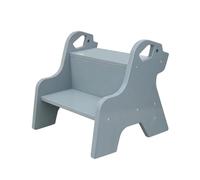 DimyFew Sgabello in legno per il bagno, sedia per vasino, panca a due gradini, poggiapiedi per l'ingresso della camera da letto, BLU